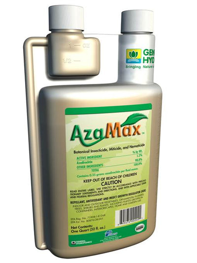 (4) AZAMAX General Hydroponics 32 Oz Botanical Insecticide Pest Control Quarts