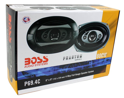 BOSS AUDIO P694C 6x9" 4-Way 800W Car Coaxial Stereo Speakers P69.4C 4 Ohm