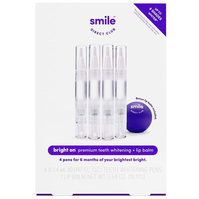 SmileDirectClub Teeth Whitening Kit with Lip Balm, 4 Hydrogen Peroxide Gel Pens - VMInnovations