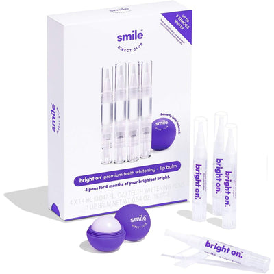 SmileDirectClub Teeth Whitening Kit with Lip Balm, 4 Hydrogen Peroxide Gel Pens - VMInnovations