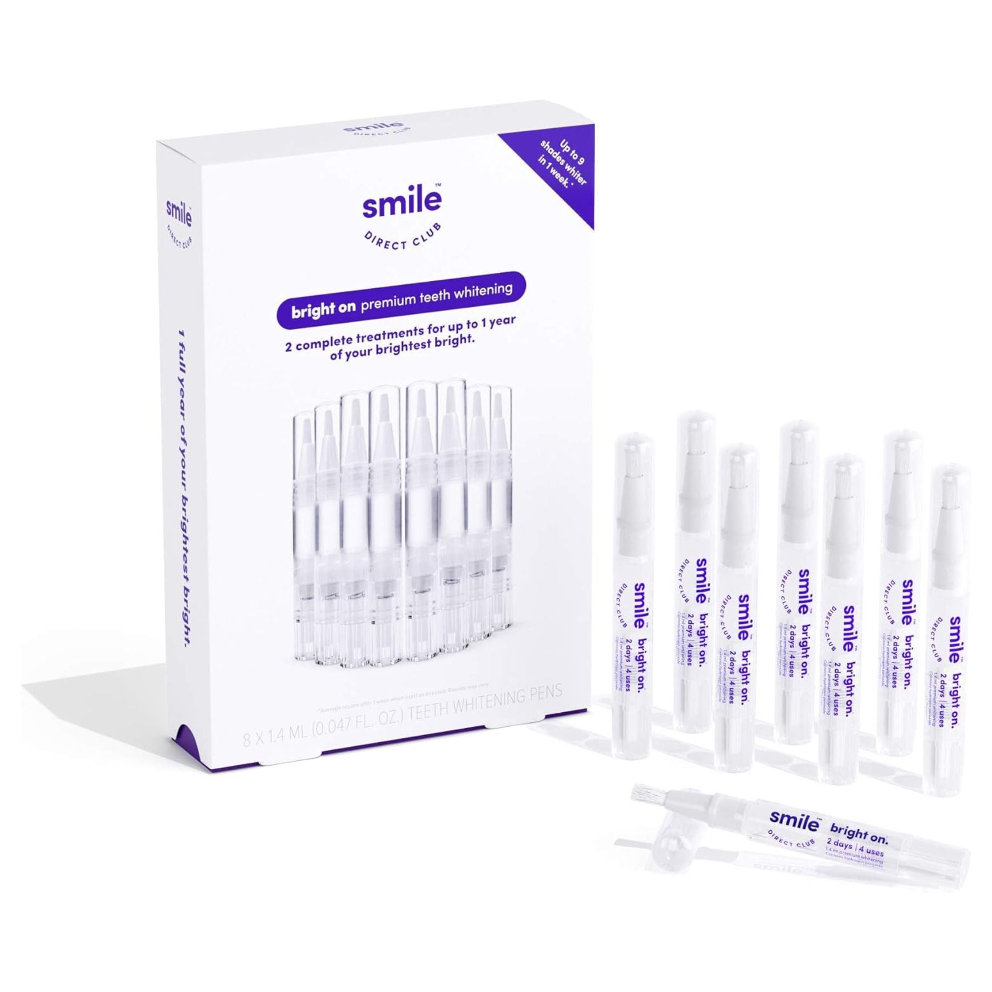 SmileDirectClub Teeth Whitening Kit, 4 1.4mL Gel Pens w/ LED Light & Travel Case - VMInnovations