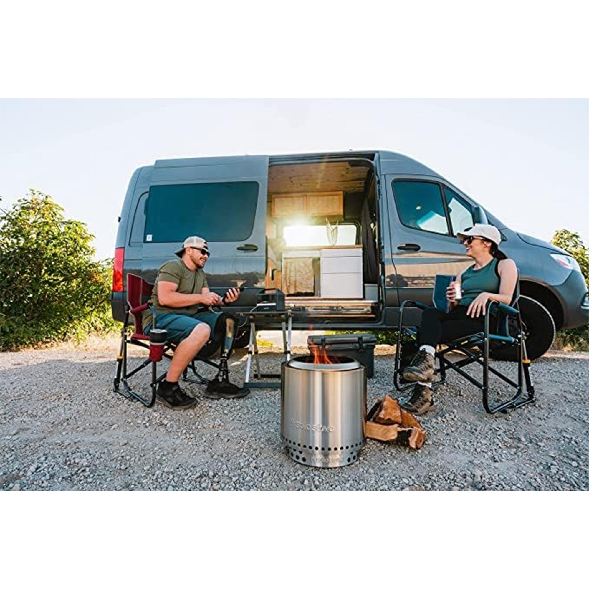 Solo Stove Ranger 2.0 with Stand - 15 Inch Smokeless Portable Fire Pit - Lightweight Outdoor Fireplace with Removable Ash Pan, Stainless Steel, Carry Case Included, Ideal for 2-4 People, 16.5 lbs