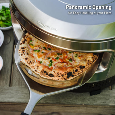 Solo Stove Pi Prime Pizza Oven Outdoor - Gas Pizza Oven Propane - Portable with Cordierite Stone Cooking Surface - Demi-Dome Design - Wide-Mouthed Opening - Stainless Steel