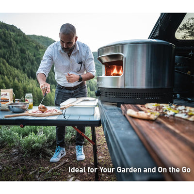 Solo Stove Pi Prime Pizza Oven Outdoor - Gas Pizza Oven Propane - Portable with Cordierite Stone Cooking Surface - Demi-Dome Design - Wide-Mouthed Opening - Stainless Steel