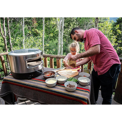 Solo Stove Pi Prime Pizza Oven Outdoor - Gas Pizza Oven Propane - Portable with Cordierite Stone Cooking Surface - Demi-Dome Design - Wide-Mouthed Opening - Stainless Steel