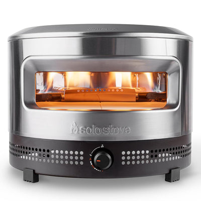 Solo Stove Pi Prime Pizza Oven Outdoor - Gas Pizza Oven Propane - Portable with Cordierite Stone Cooking Surface - Demi-Dome Design - Wide-Mouthed Opening - Stainless Steel