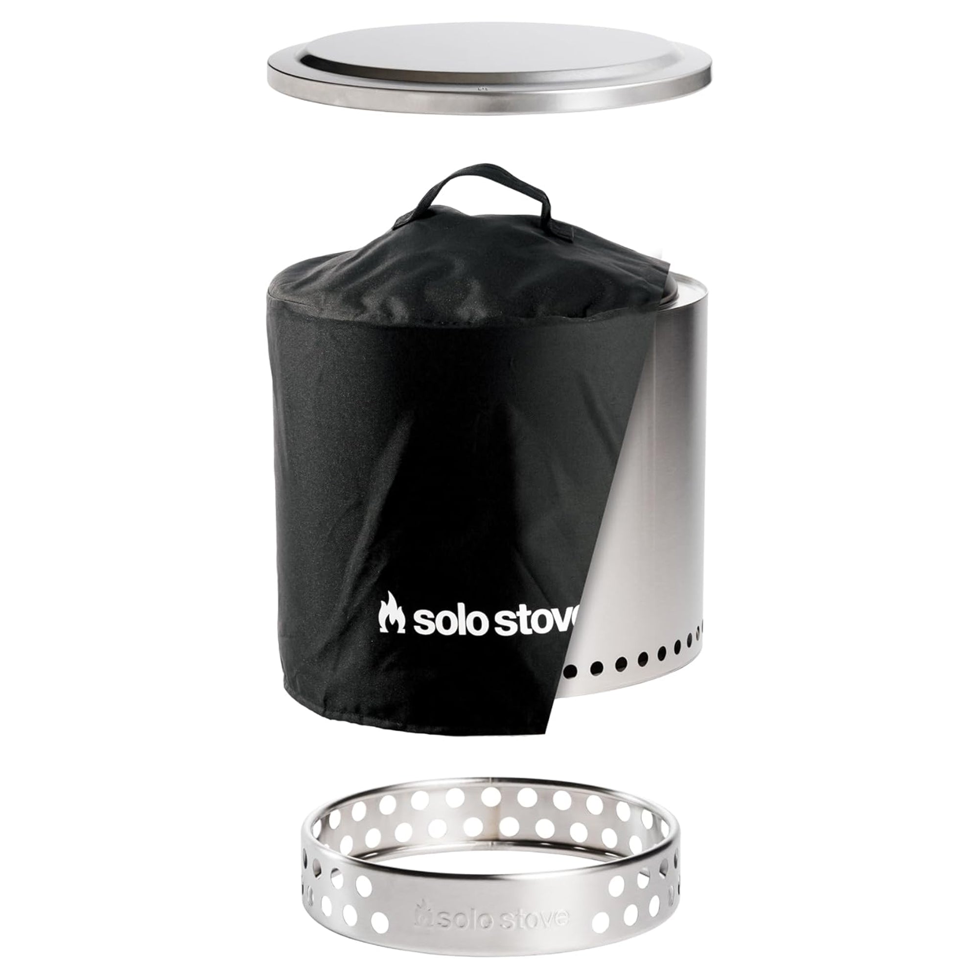 Solo Stove Ranger Amazon Exclusive Fire Pit Bundle | Portable & Smokeless | Includes Stand, Lid & Shelter | Ideal for 2–4 People | Stainless Steel, 15"x15", 22lbs