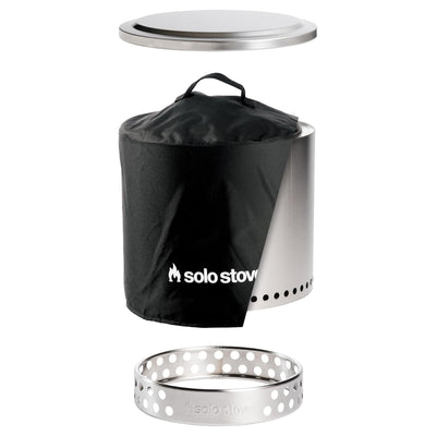 Solo Stove Ranger Amazon Exclusive Fire Pit Bundle | Portable & Smokeless | Includes Stand, Lid & Shelter | Ideal for 2–4 People | Stainless Steel, 15"x15", 22lbs