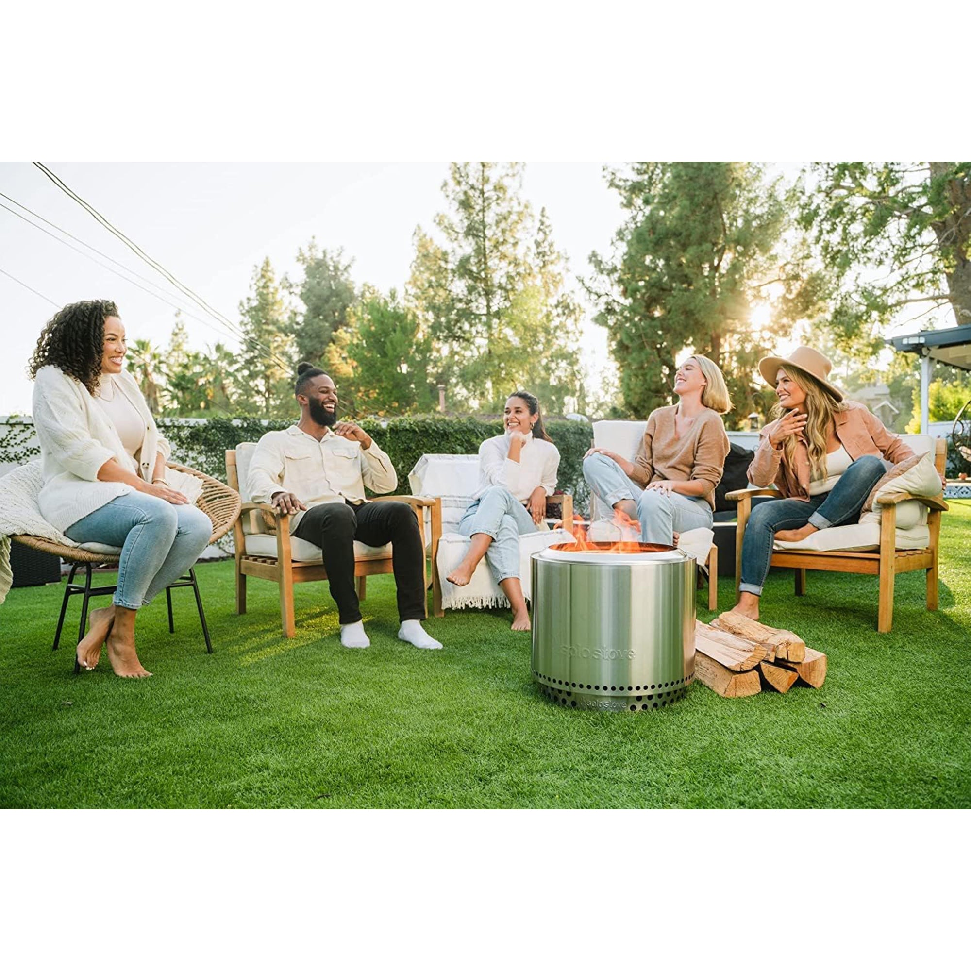 Solo Stove Bonfire with Stand | 19.5" Smokeless Fire Pit, Removable Ash Pan | Portable Stainless Steel Wood Burning Outdoor Fireplace, Ideal for 4–6 People, 21.75 lbs