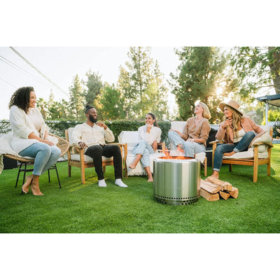 Solo Stove Bonfire with Stand | 19.5" Smokeless Fire Pit, Removable Ash Pan | Portable Stainless Steel Wood Burning Outdoor Fireplace, Ideal for 4–6 People, 21.75 lbs