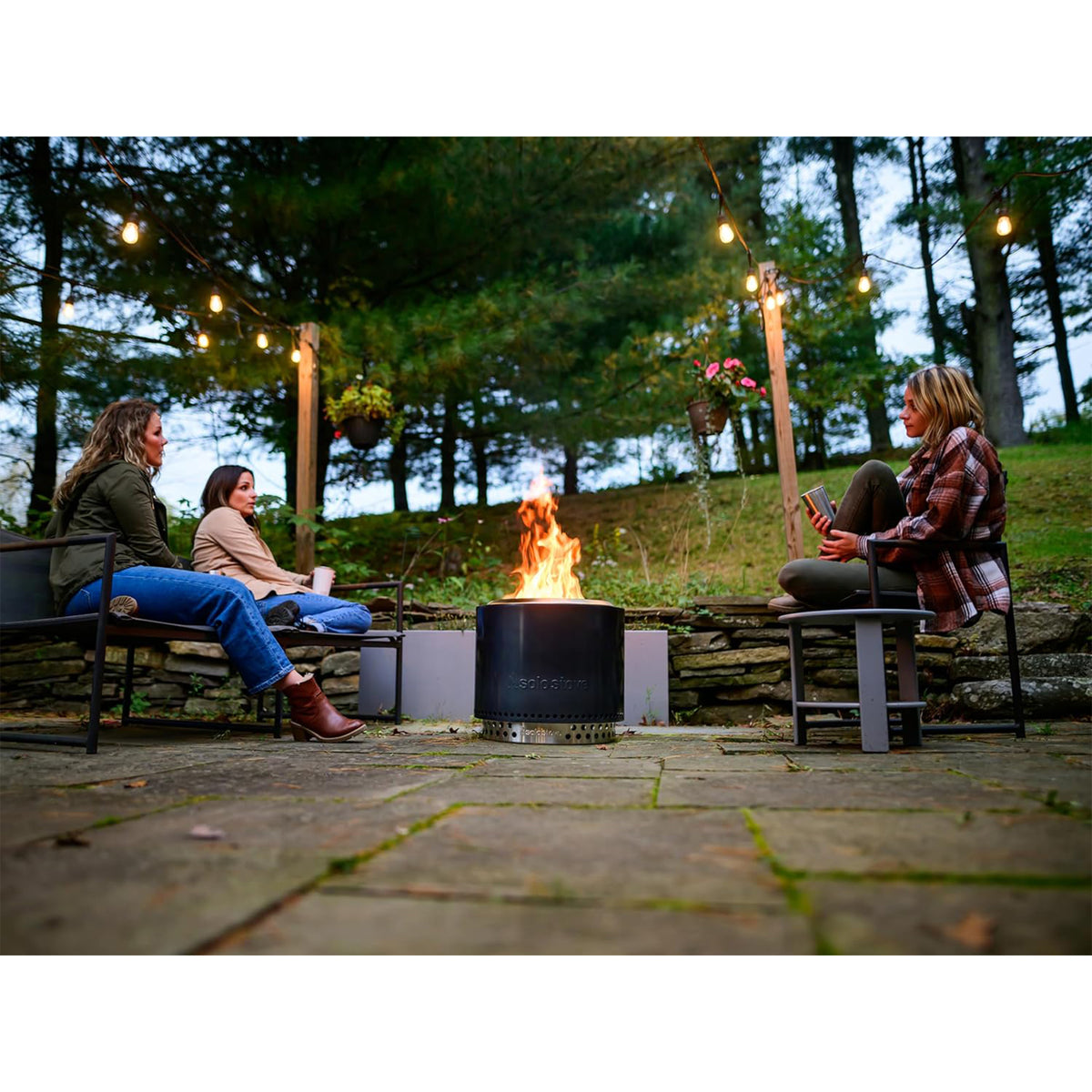 Solo Stove Bonfire 2.0 with Stand, 19.5 Inch Smokeless Fire Pit with Removable Ash Pan - Portable Outdoor Fire Pit - Stainless Steel Wood Burning Fireplace, Ideal for 4-6 People, 21.75 lbs, Cascade