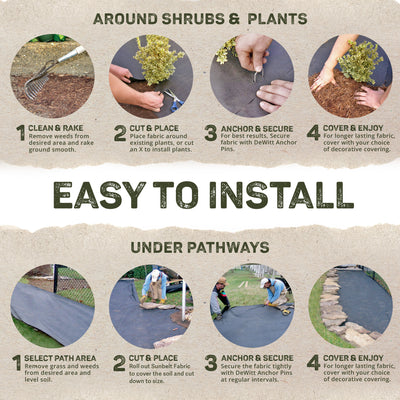 DeWitt UltraWeb 3000 4' x 300' Woven Landscape Fabric Weed Barrier Ground Cover