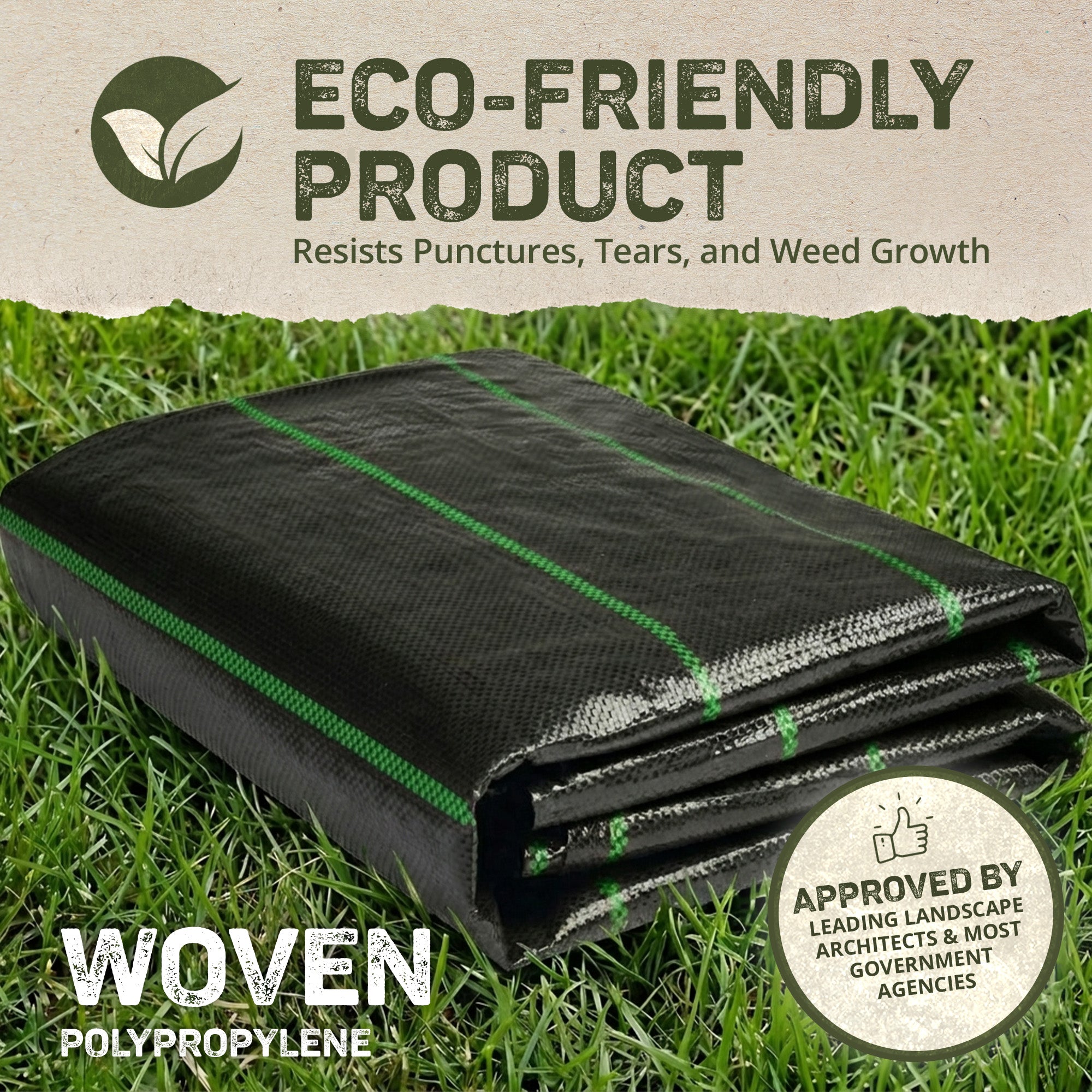 DeWitt 2 Pack Earthmat Woven 4' x 50' Ground Cover, Weed Control Garden Mat