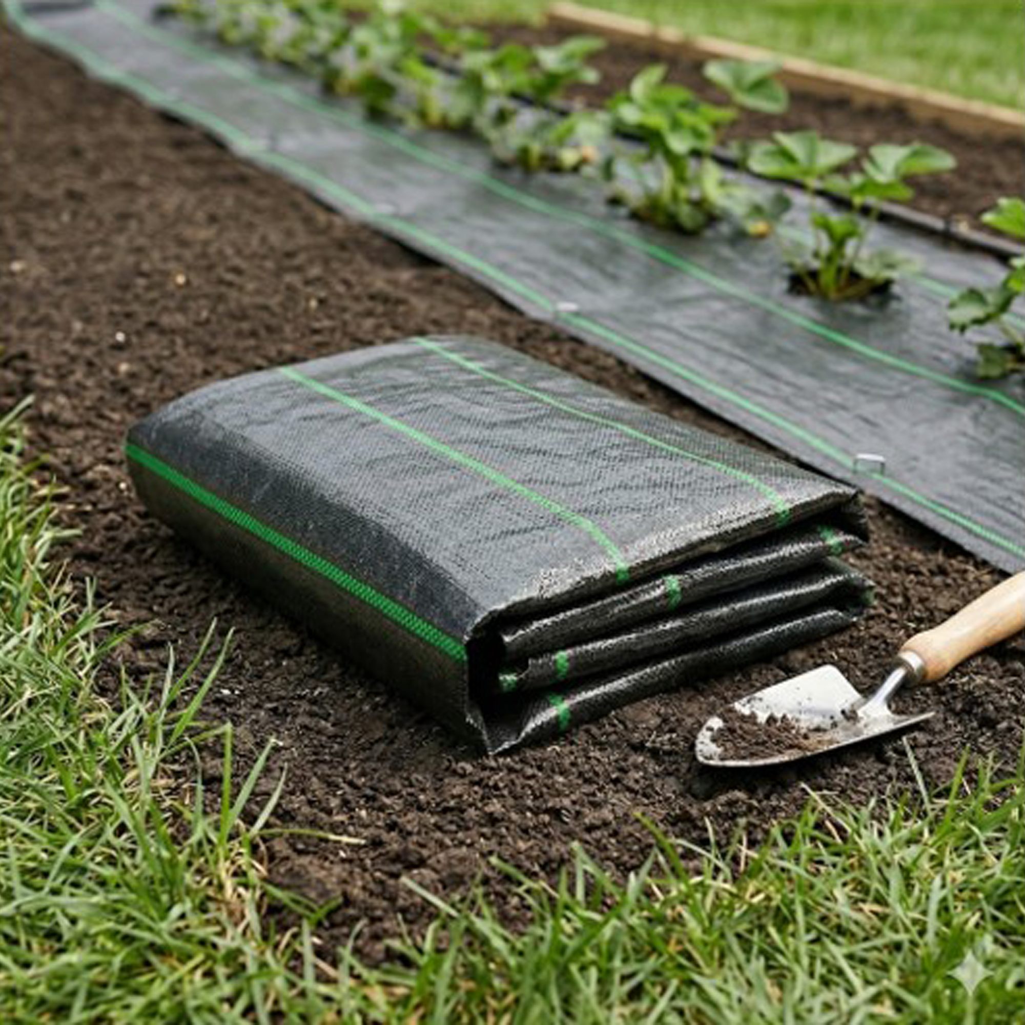 DeWitt 2 Pack Earthmat Woven 4' x 50' Ground Cover, Weed Control Garden Mat