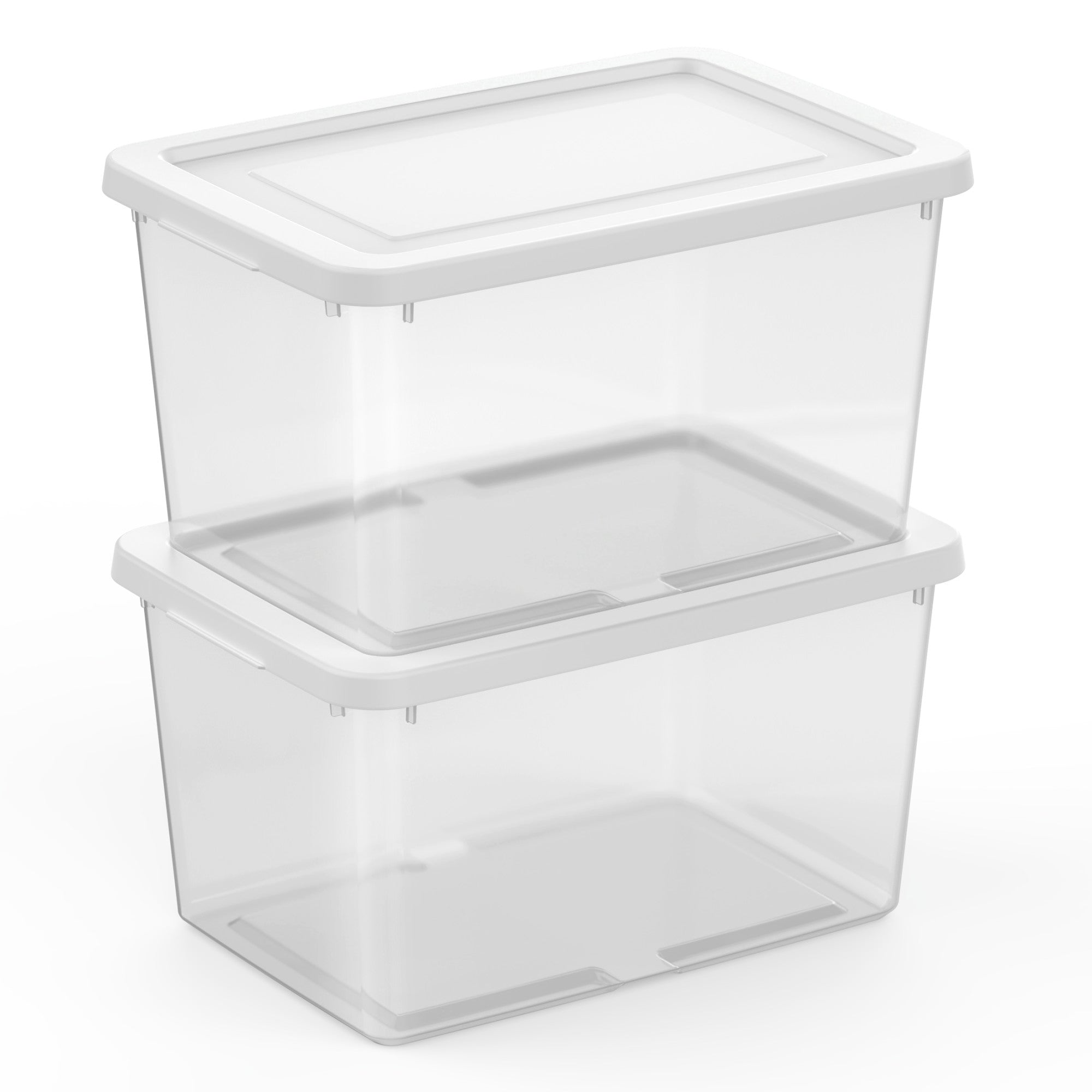Sterilite 20 Qt Storage Boxes, Clear Plastic Containers w/ Lid, Set of 12, White