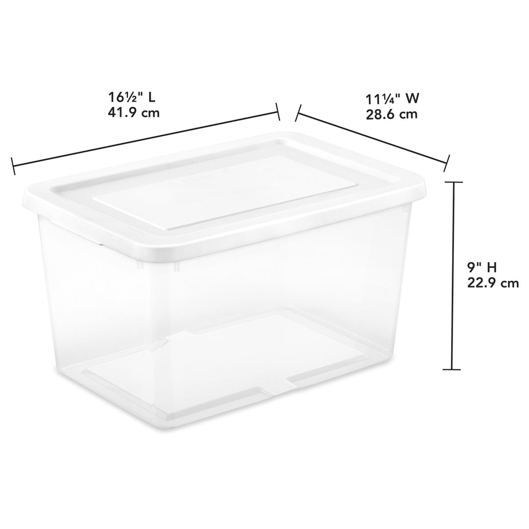 Sterilite 20 Qt Storage Boxes, Clear Plastic Containers w/ Lid, Set of 24, White - VMInnovations