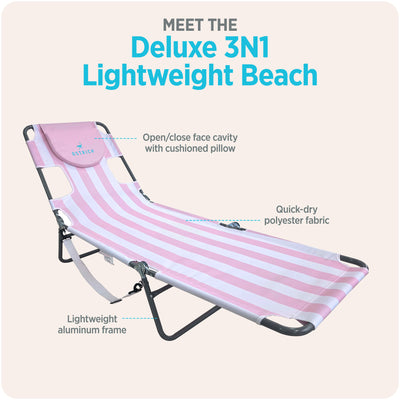 Ostrich The Original Chaise Lounge,Facedown Beach Pool Tanning Chair (Open Box)
