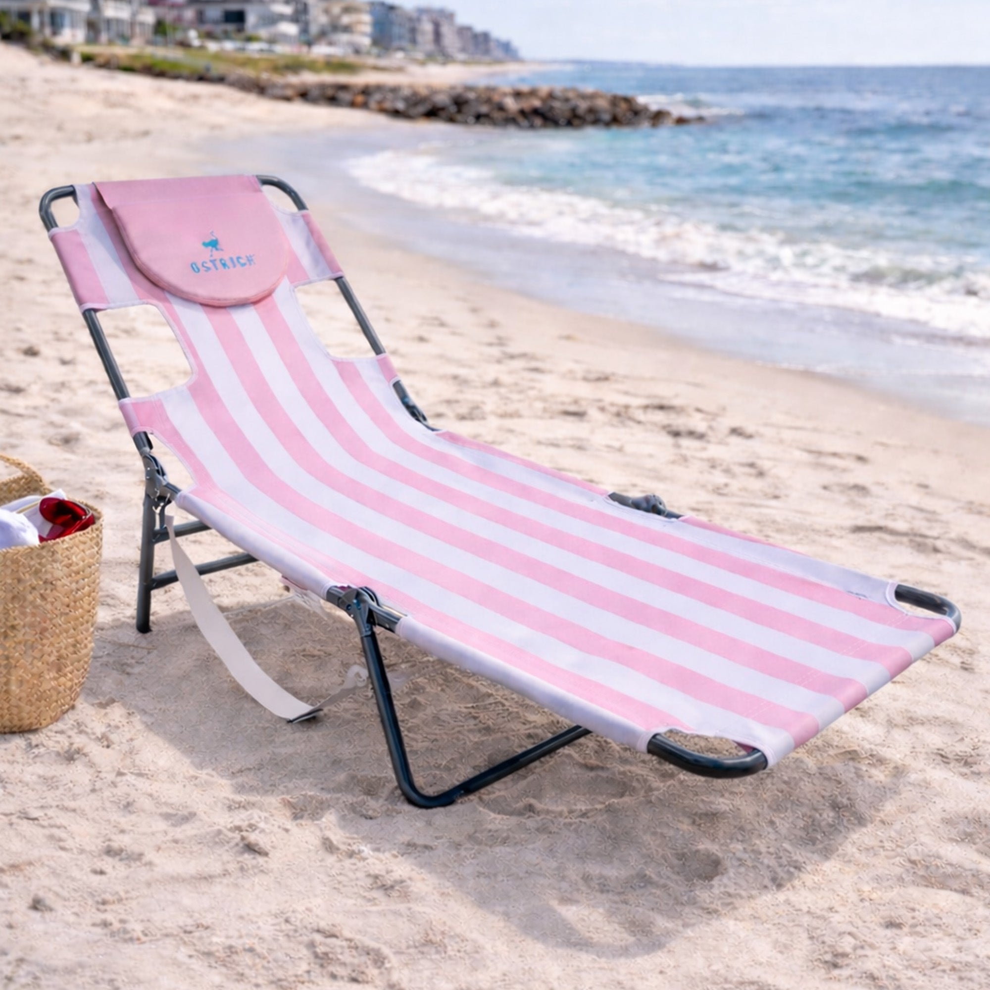 Ostrich The Original Chaise Lounge,Facedown Beach Pool Tanning Chair (Open Box)