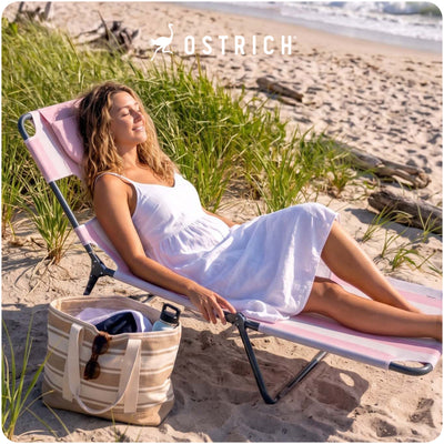 Ostrich The Backpack Chaise Lounge, Facedown Beach Camping Chair (Open Box)