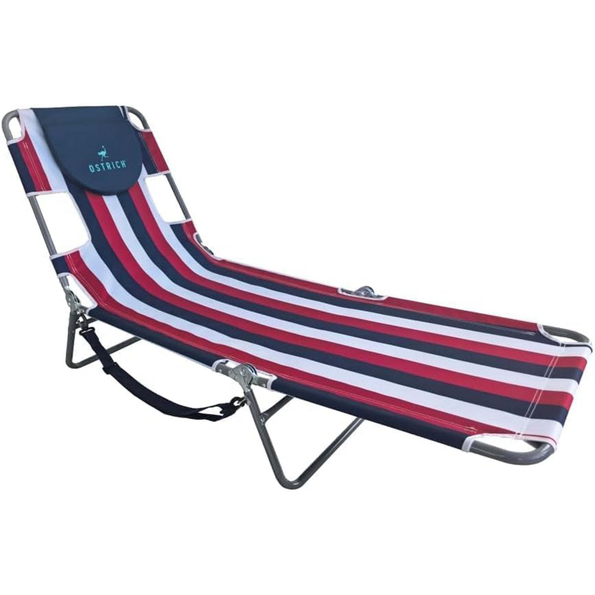Ostrich The Backpack Chaise Lounge, Facedown Beach Camping Chair w/ Storage Bag