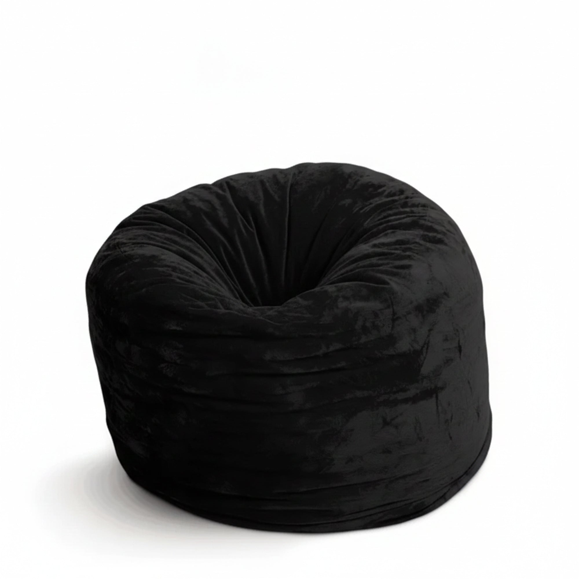 Ultimate Sack 3 ft Bean Bag Chair, Oversized Indoor Comfy Lounger, Black Fur - VMInnovations