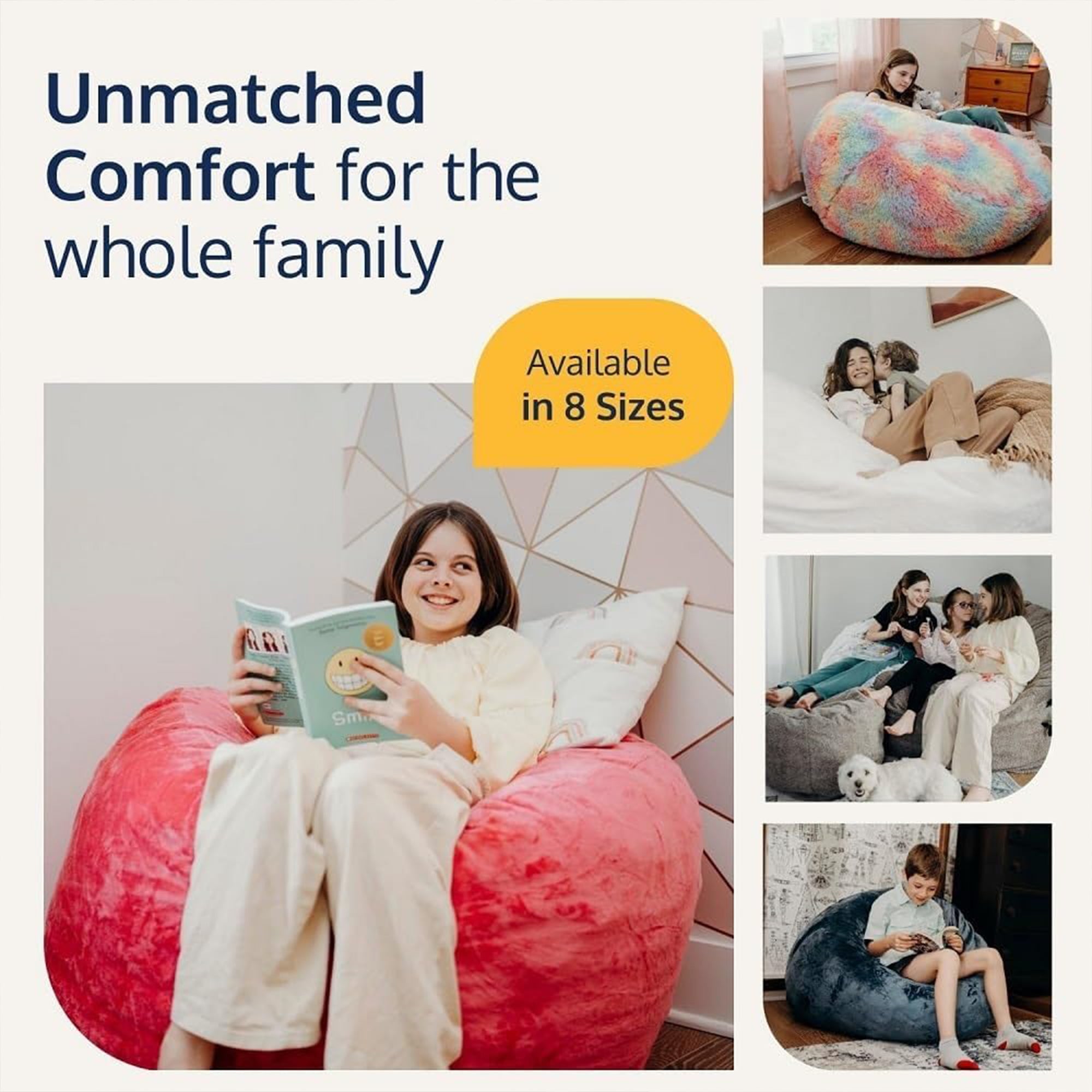 Ultimate Sack 3ft Bean Bag Chair, Oversized Indoor Comfy Lounger, Camel Suede