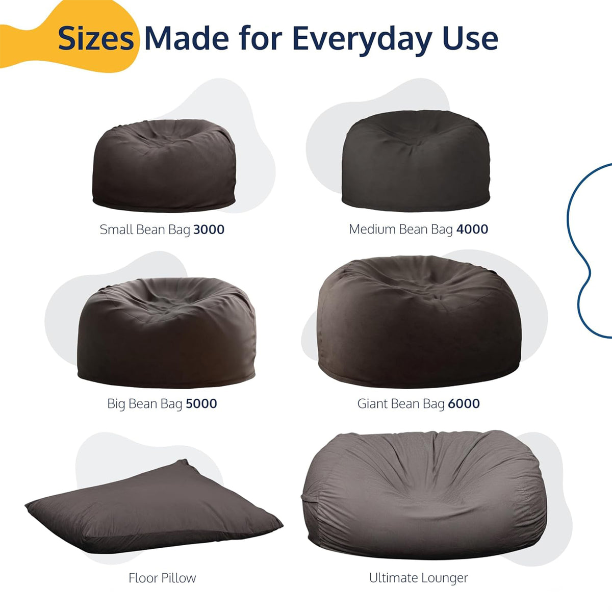 Ultimate Sack 5 Ft Foam Filled Fur Covered Bean Bag Chair w/Footstool (Open Box)