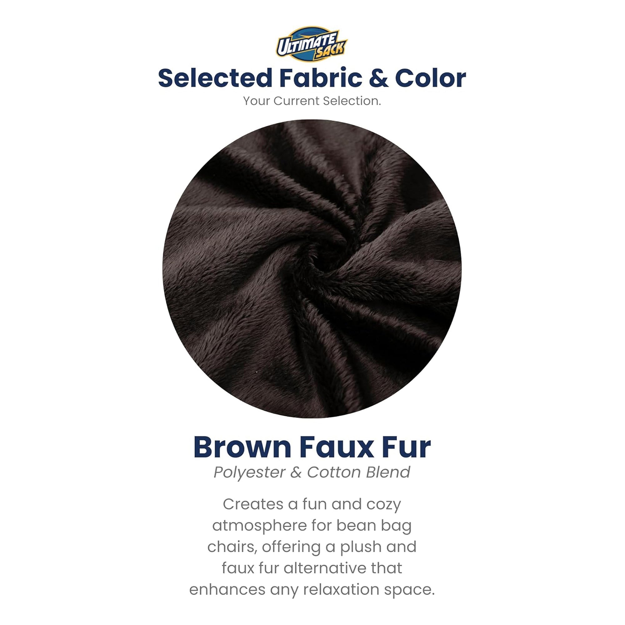 Ultimate Sack Lounger Bean Bag Chair Oversized Indoor Comfy Loveseat, Brown Fur - VMInnovations