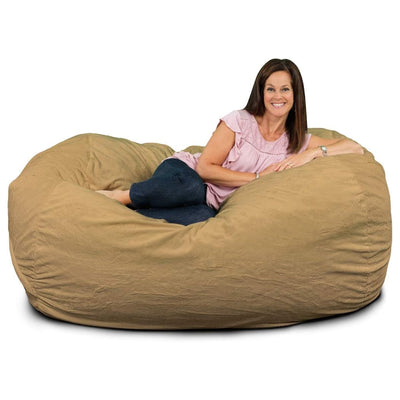Ultimate Sack Lounger Bean Bag Chair Oversized Comfy Loveseat, Camel Suede - VMInnovations
