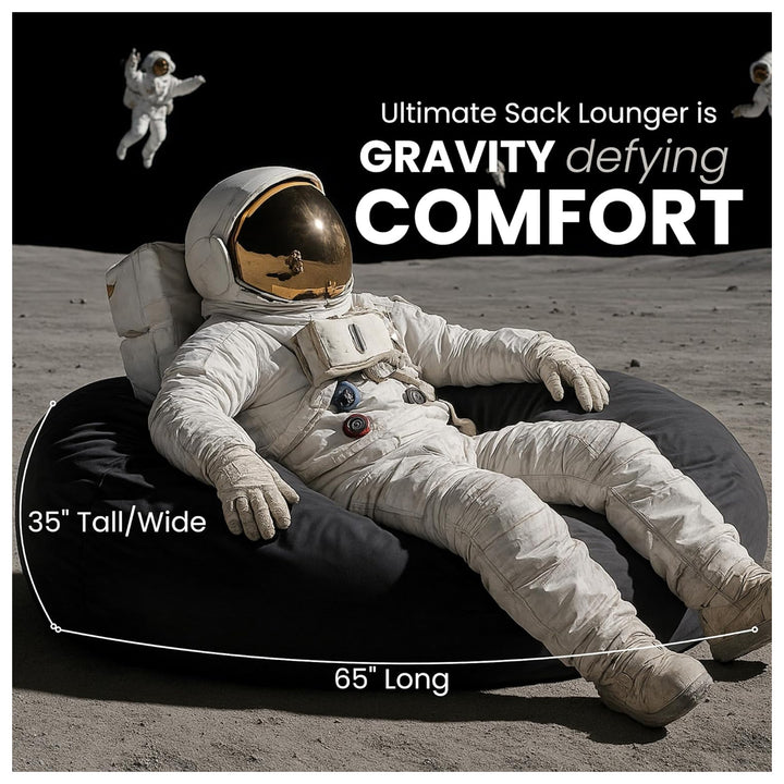 Ultimate Sack Lounger Bean Bag Chair Oversized Indoor Comfy Loveseat, Navy Fur