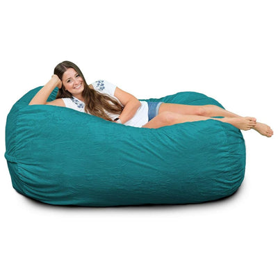 Ultimate Sack Lounger Bean Bag Chair Oversized Indoor Comfy Loveseat, Teal Suede - VMInnovations