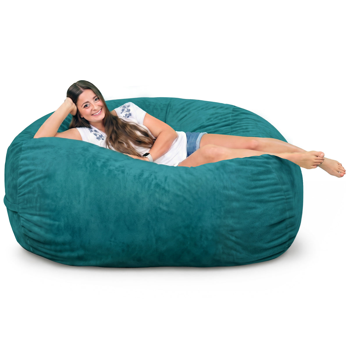 Ultimate Sack Lounger Bean Bag Chair Oversized Indoor Comfy Loveseat, Teal Suede