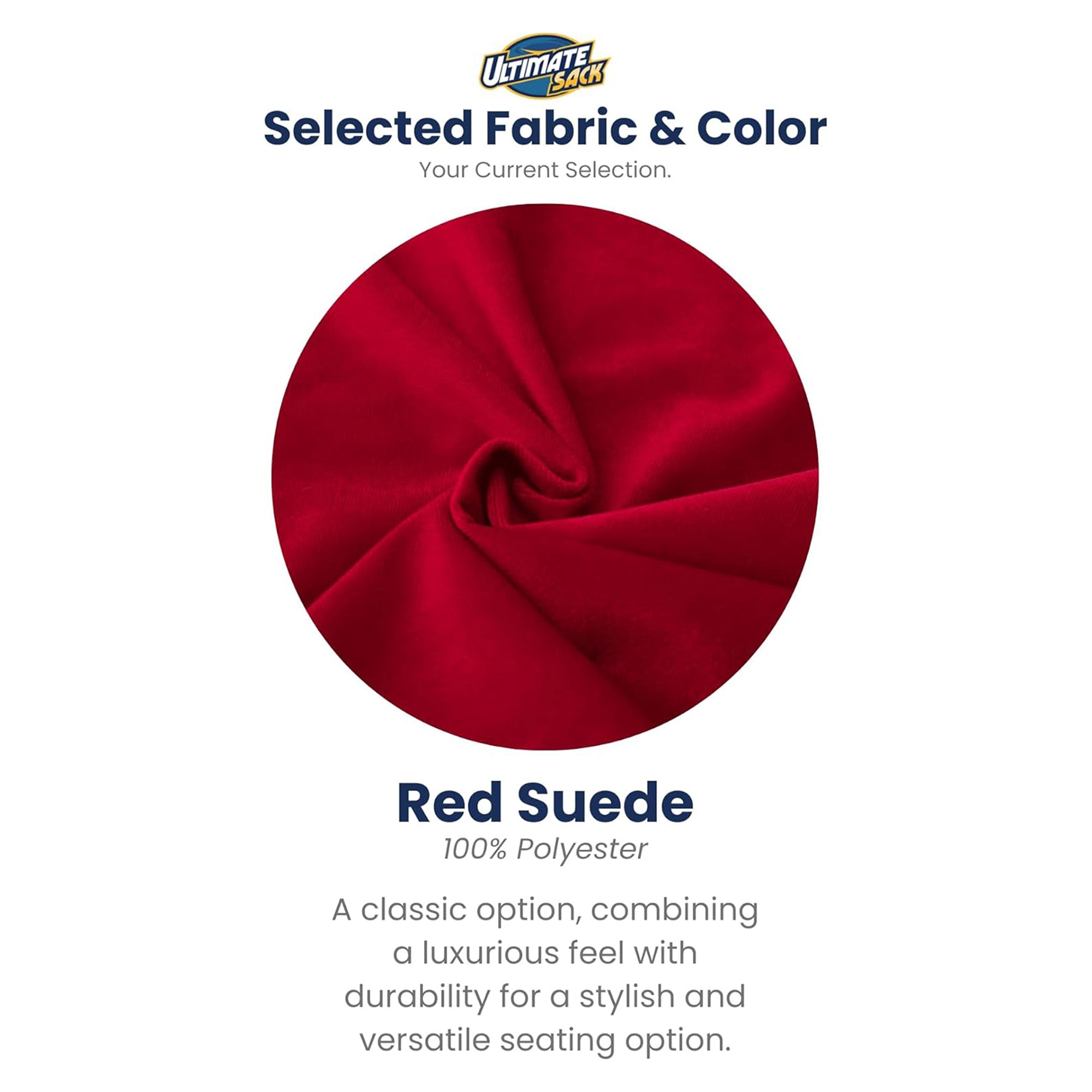 Ultimate Sack 5ft Bean Bag Chair and Footstool, Oversized Lounger, Red Suede - VMInnovations