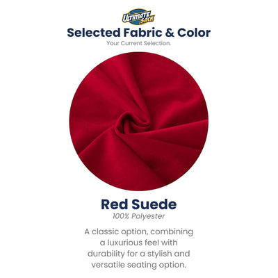 Ultimate Sack 5ft Bean Bag Chair and Footstool, Oversized Lounger, Red Suede - VMInnovations