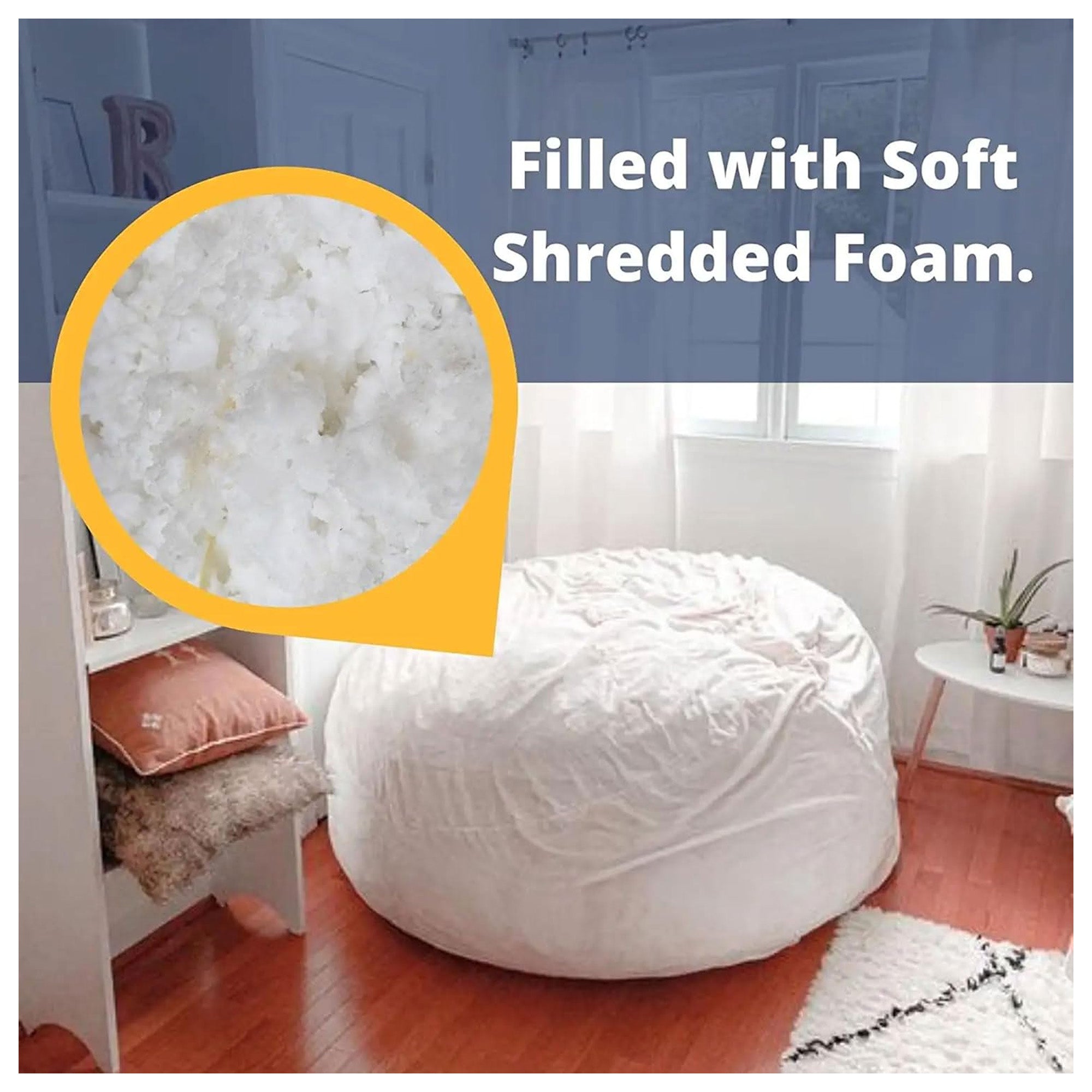 Ultimate Sack 6 ft Bean Bag Chair, Oversized Indoor Comfy Lounger, (Open Box)
