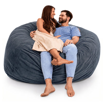 Ultimate Sack 6 ft Bean Bag Chair, Oversized Indoor Comfy Lounger, Cloud Fur - VMInnovations