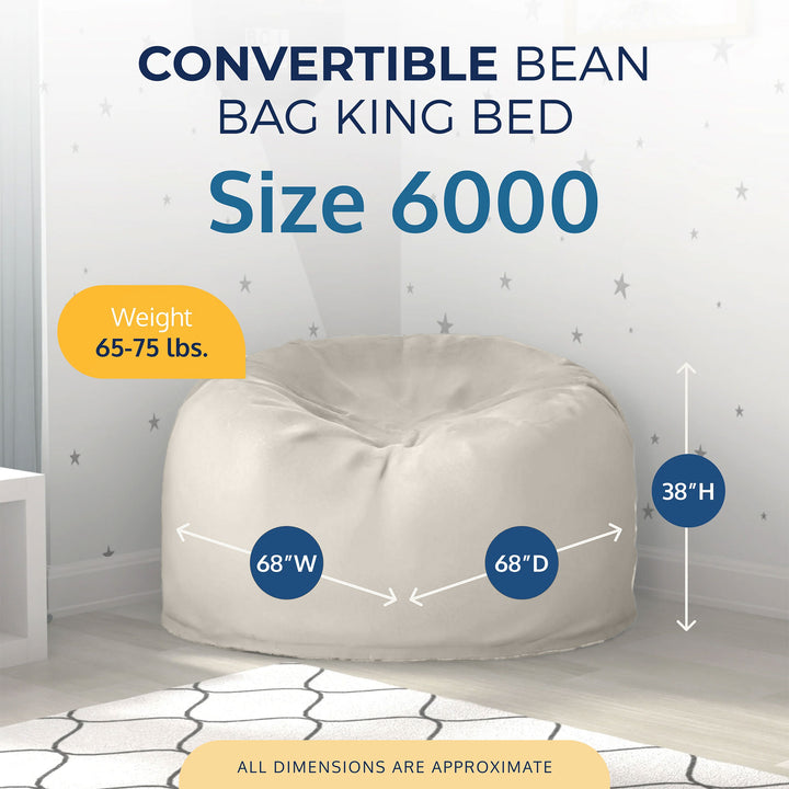 Ultimate Sack 6ft Bean Bag Chair and Footstool, Oversized Lounger (Open Box) - VMInnovations
