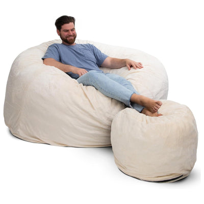 Ultimate Sack 6ft Bean Bag Chair and Footstool, Oversized Lounger (Open Box)