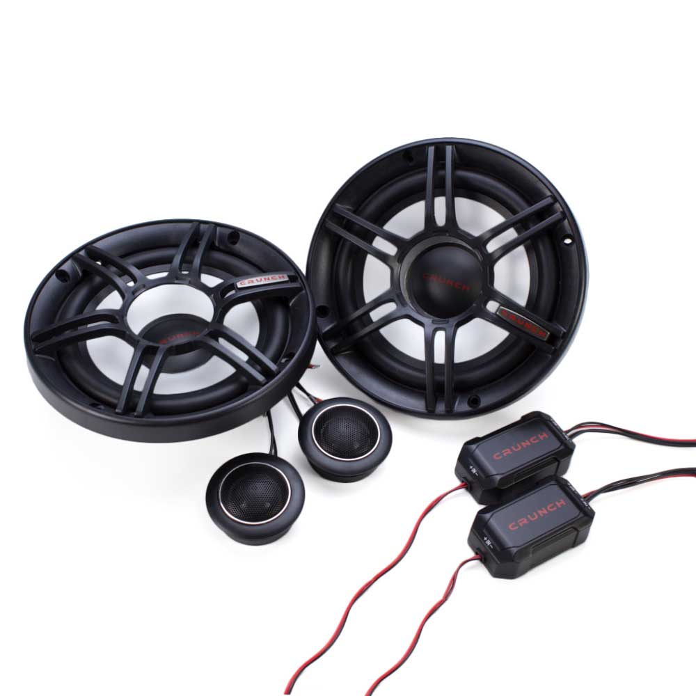 Crunch 300W Full Range 2 Way 4 Ohm Component 6.5" Speaker Pair CS65C (4 Pack)