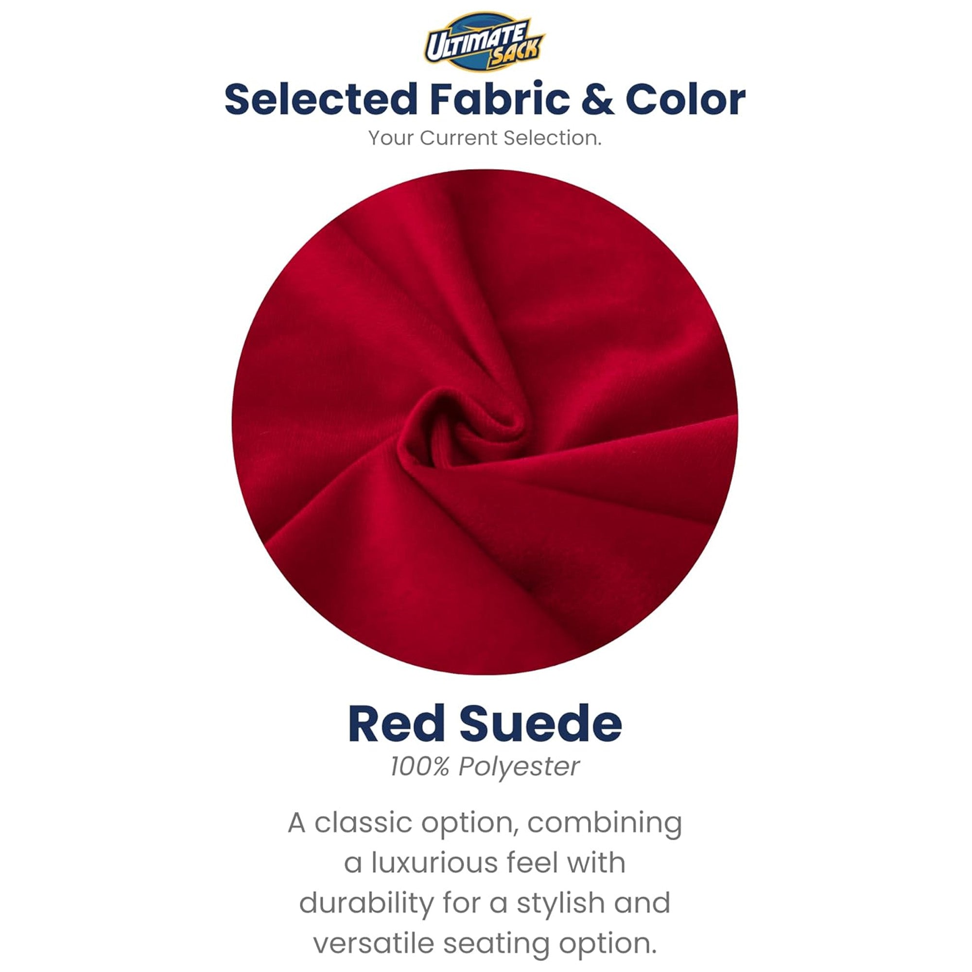 Ultimate Sack 6ft Bean Bag Chair and Footstool, Oversized Lounger, Red Suede - VMInnovations