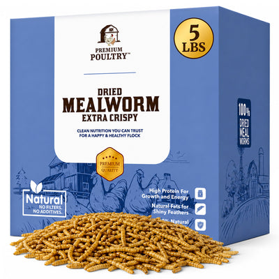 Dried Mealworms for Chickens – High Protein Chicken Treats for Egg Production & Flock Health – Bulk Mealworms for Ducks, Wild Birds, Reptiles & Backyard Poultry Feed, 5lb - VMInnovations