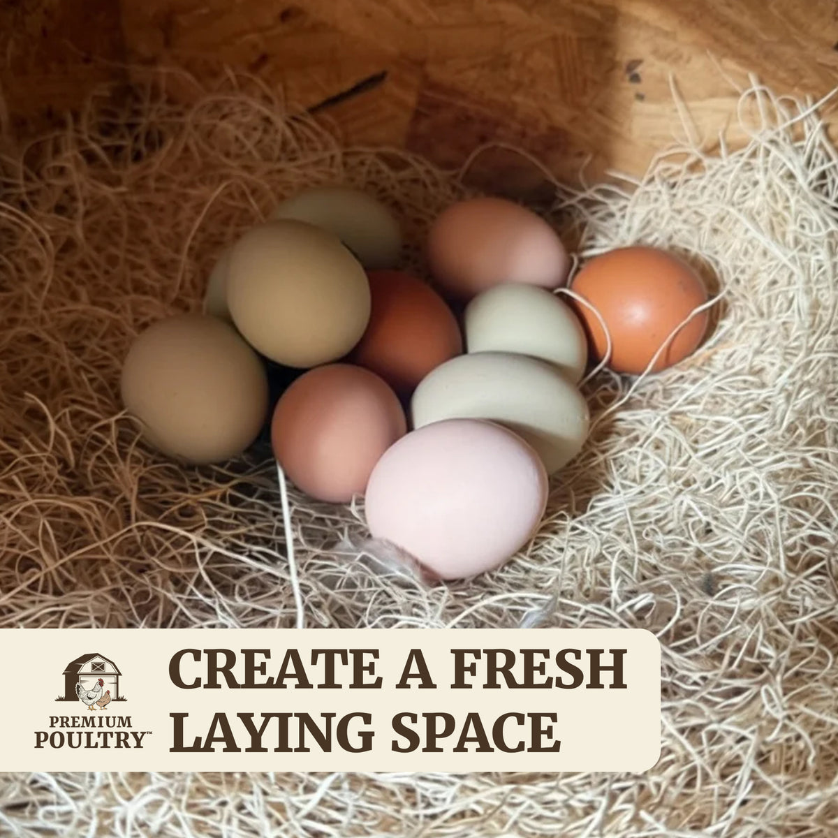 Premium Poultry 20-Pack Aspen Nesting Pads for Chicken Coop Nest Boxes, Tan - VMInnovations