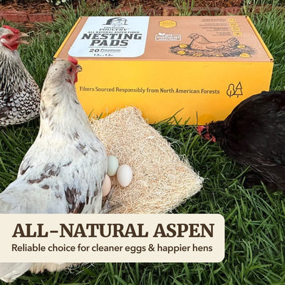 Premium Poultry 20-Pack Aspen Nesting Pads for Chicken Coop Nest Boxes, Tan - VMInnovations