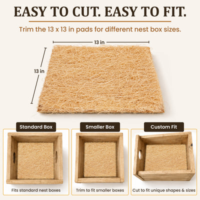 Premium Poultry 20-Pack Aspen Nesting Pads for Chicken Coop Nest Boxes, Tan - VMInnovations