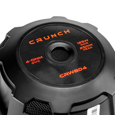 Crunch 2 Pack CRW8D4 8" 250 Watt MAX 4 Ohm Dual Voice Coil Car Subwoofer Speaker