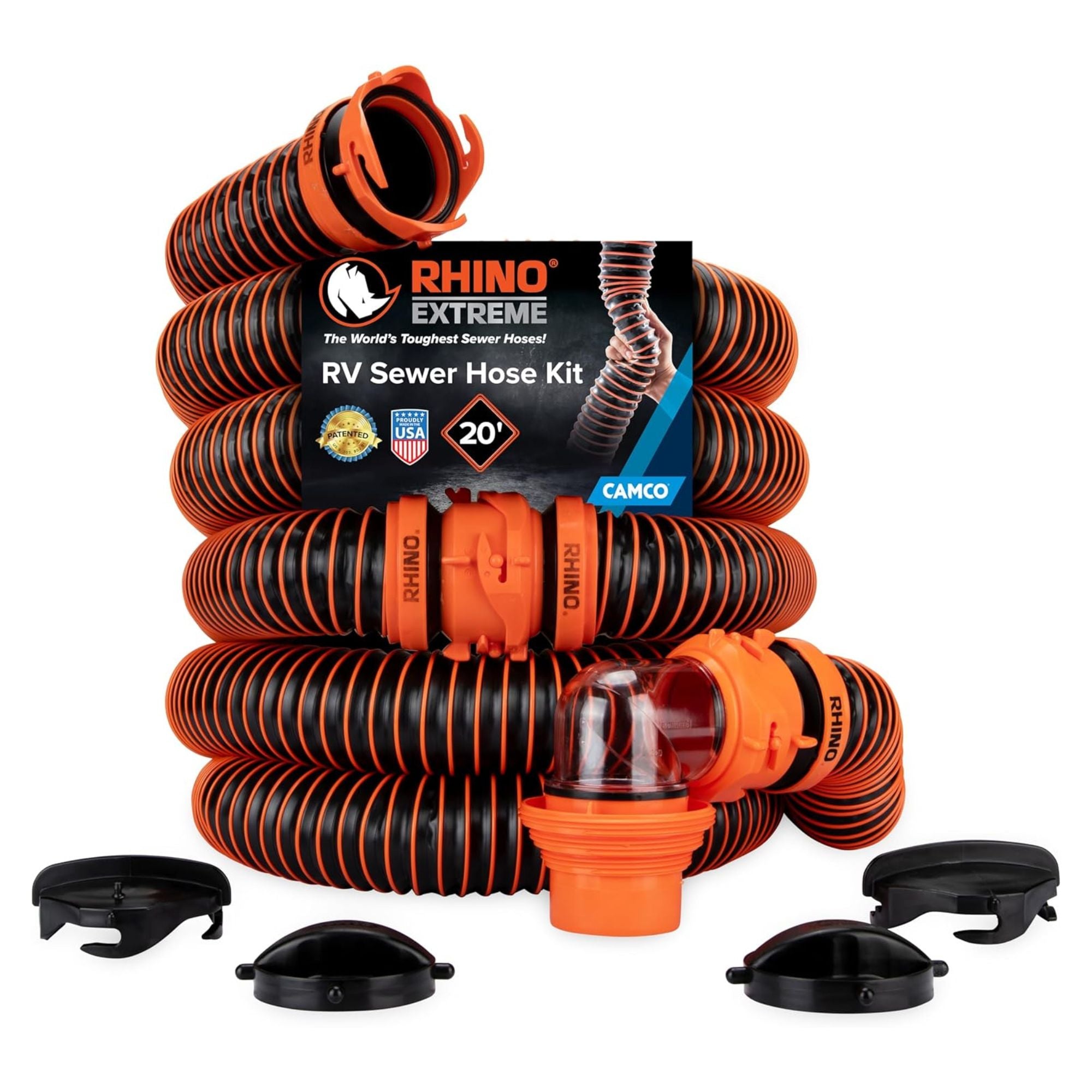Camco RV RhinoEXTREME 20' Hose Kit w/ Swivel Fittings & Lock Ring (Open Box)