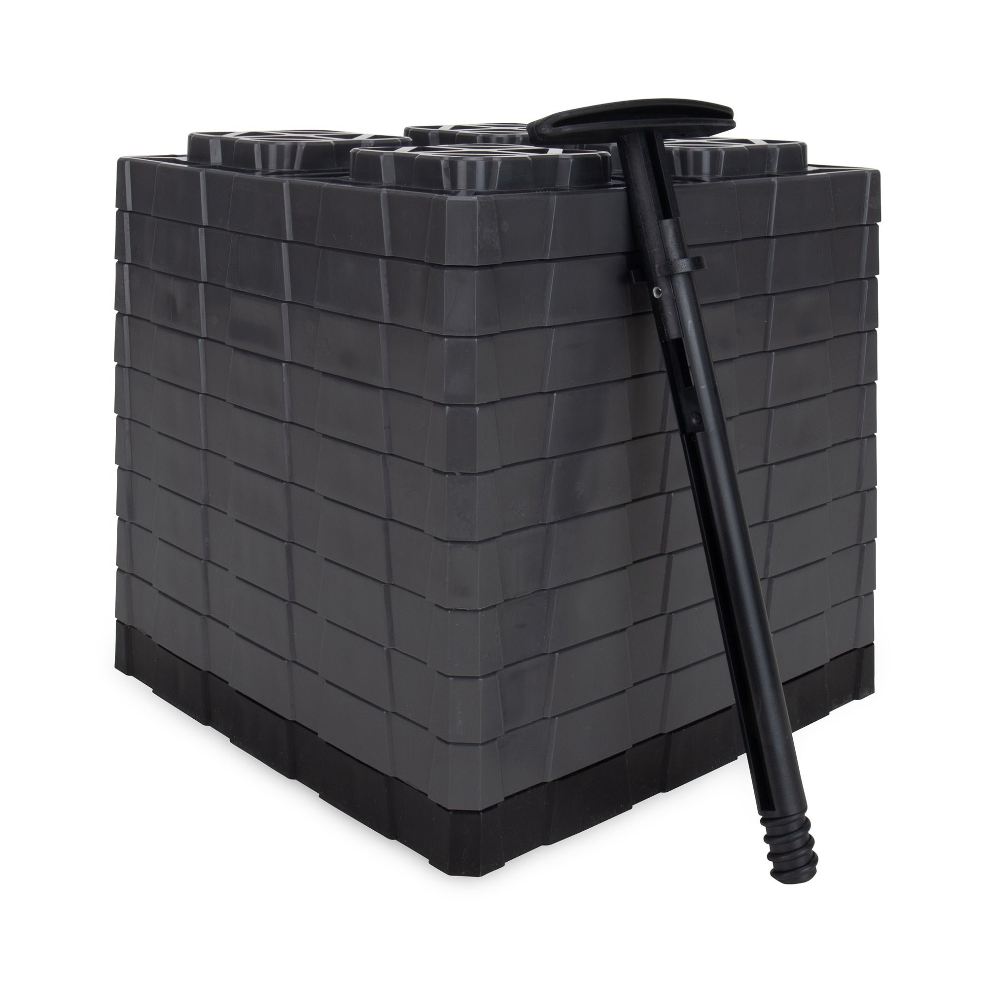 Camco 10 Pack Fasten XL RV Leveling Blocks, Interlocking Design, 10.5" x 10.5" - VMInnovations