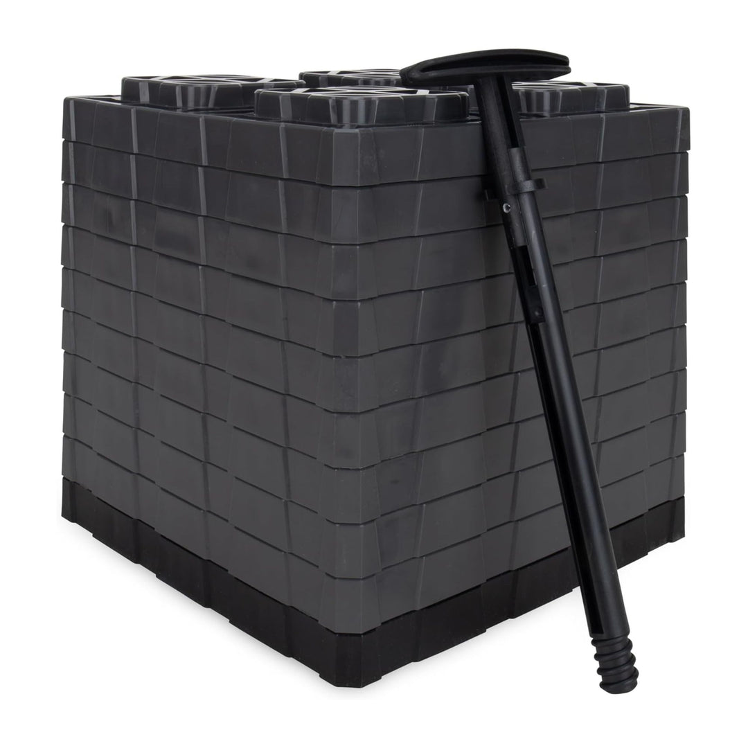 Camco 10 Pack Fasten XL RV Leveling Blocks, Interlocking Design, 10.5" x 10.5" - VMInnovations