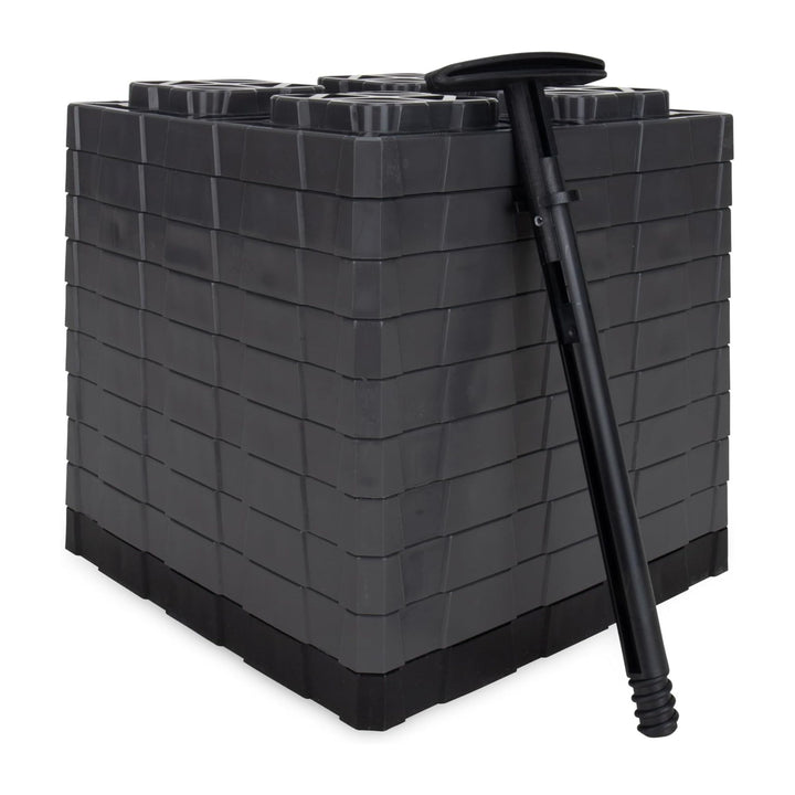Camco 10 Pack Fasten XL RV Leveling Blocks, Interlocking Design, 10.5" x 10.5" - VMInnovations