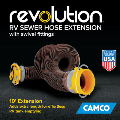Camco Revolution 10 Ft RV Sewer Hose Kit with Swivel Fittings and Wire Guards - VMInnovations
